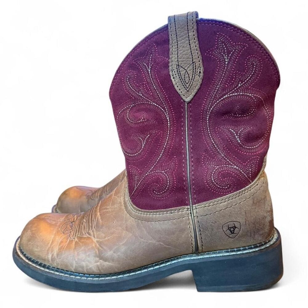 Ariat Fatbaby Heritage Western Boots Women’s Size 10B Burgundy Leather Round Toe